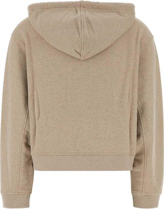 Maison Kitsun&eacute; Womens Zipped Sweatshirt Beige Organic Cotton Sweater
