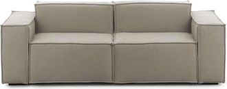 Dmora Talamo Italia - Divano fisso 2 posti Lepidolite, Divano componibile lineare, Sof&agrave; moderno da soggiorno in tessuto, 100% Made in Italy, Cm 220x95h70