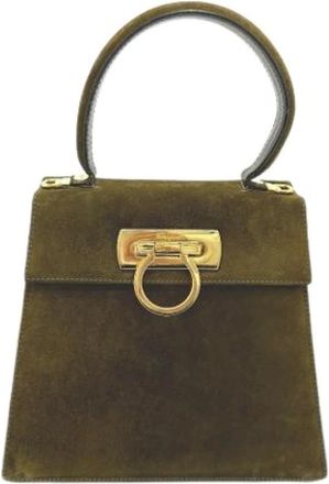 Ferragamo Pre-owned Handbags, female, Brown, Size: ONE SIZE Pre-owned Suede handbags