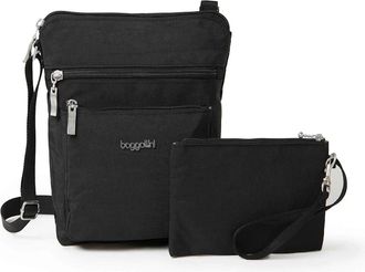Baggallini Womens Pocket Crossbody Bag with RFID Wristlet