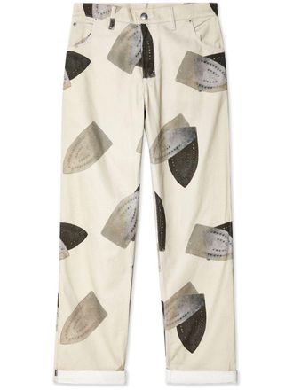 Charles Jeffrey Loverboy Jeans Art Denim dritti - Bianco