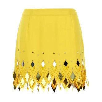 Paco Rabanne Dames, Rokken, Geel, Maat: XS Poliester