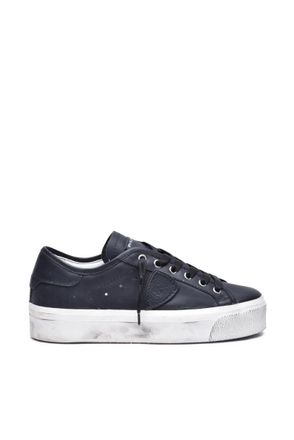 Philippe Model Low-Top Black Leather Sneakers