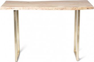 Mathi Design Mesa alta de acacia con patas de latón Goldwood