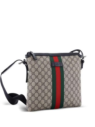 Gucci Web Messenger Bag GG Coated Canvas Medium crossbody bag - Black