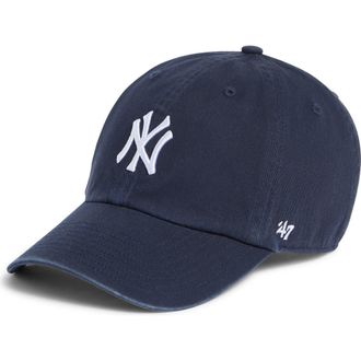 Sporty & Rich New York Yankees Cotton Baseball Cap in Dark Navy at Nordstrom