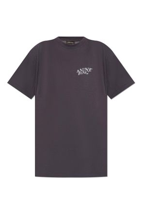 Anine Bing Printed T-shirt, Womens, Grey