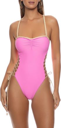 Luli Fama Sail on Braided One Piece in Pink at Nordstrom, Size X-Large