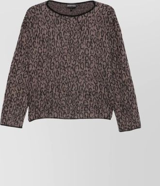 Emporio Armani leopard-print ribbed crewneck jumper
