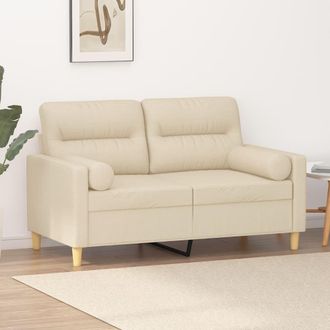 vidaXL Sof&aacute; De 2 Plazas Con Cojines Tela Color Crema 120 Cm Vidaxl
