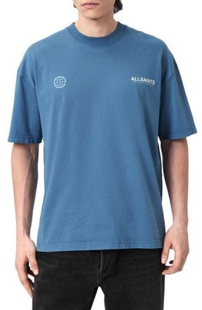 AllSaints Emblem Cotton Graphic T-Shirt in Bay Blue at Nordstrom, Size Xx-Large
