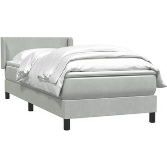 vidaXL Cama Box Spring Con Colch&oacute;n Terciopelo Gris Claro 80x210 Cm Vidaxl