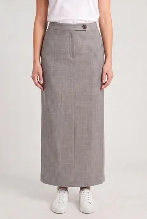 Brunello Cucinelli Light Grey Wool Pencil Skirt, Brand Size 44 (US Size 10)