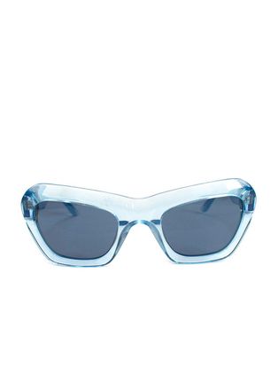 Sun Buddies Blue Naomi Chunky Cat Eye Sunglasses