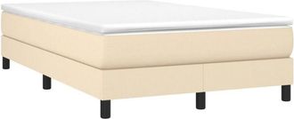 vidaXL Estructura de cama sin colchón tela crema 120x200 cm Vidaxl