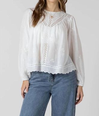 Dex Clothing Crochet Detail Embroidered Blouse In White