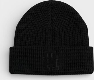 Tommy Hilfiger Mens Tommy Hilfiger Logo Cotton Beanie Black - Size: O/S