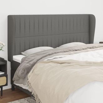 vidaXL Cabecero Con Orejas De Tela Gris Oscuro 163x23x118/128 Cm Vidaxl