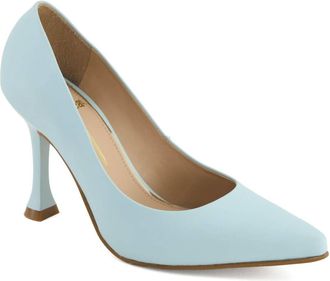 Andrea Womens Flared Heel Pump In Blue