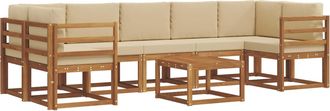 vidaXL Conjunto De Sof&aacute;s De Exterior 8 Uds. Natural Y Beige Vidaxl