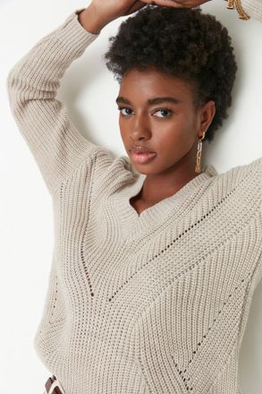 Trendyol Vrouw/Meisje V-hals Off-shoulder Trui
