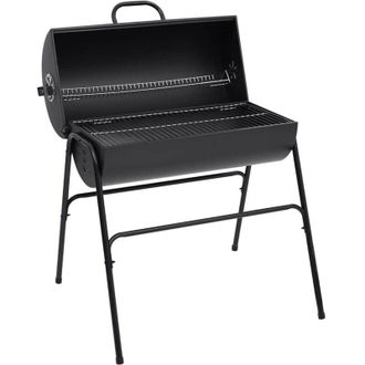 vidaXL Barbecue a Barile 2 Griglie di Cottura Nero 80x95x90 cm Acciaio - Vidaxl