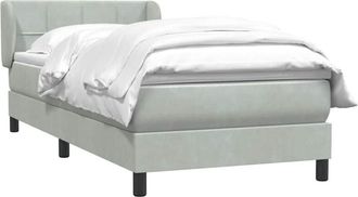 vidaXL Cama Box Spring Con Colch&oacute;n Terciopelo Gris Claro 80x220 Cm Vidaxl