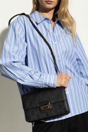 Tory Burch Shoulder Bag T Monogram Pebble, Womens, Black