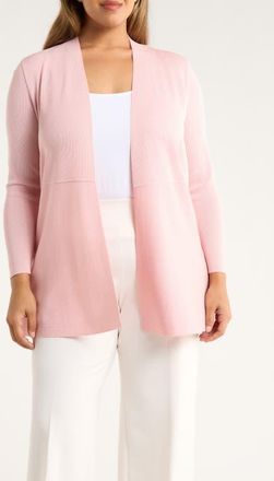 Anne Klein Montery Longline Cardigan in Pink Blush at Nordstrom, Size 2X