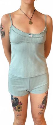 Only Hearts Vintage Pointelle Alice Cami Top In Sage