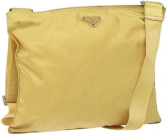 Prada Pre-owned Nylon prada-bags - Dames - Vintage Schoudertas - Geel - ONE Size - Nylon - Vintage