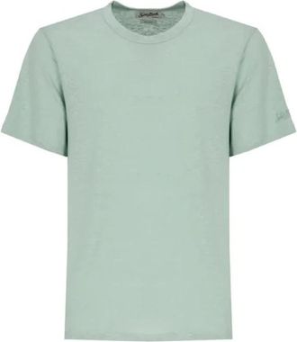MC2 Saint Barth Ecstasea N Man Linen Tshirt - Heren - T-shirts - Groen - XL - Linnen - Tops