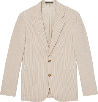 Reiss Bay Notch Seersucker Blazer