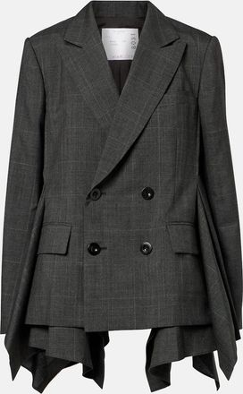 sacai Blazer in lana a quadri Principe di Galles