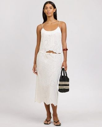 Onia Scallop Cami Top in White at Nordstrom, Size X-Small