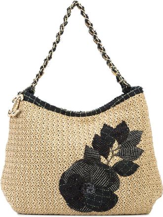 Chanel Camellia Coco Country tote - women - Raffia - One Size - Neutrals