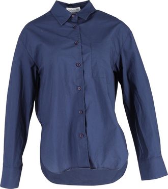 Frankie Shop Lui Shirt in Navy Blue Organic Cotton