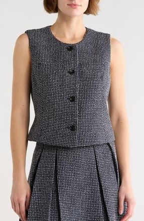 DKNY Tweed Crop Vest in Navy Combo at Nordstrom Rack, Size 10