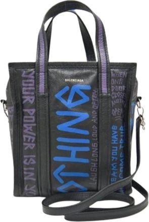 Balenciaga Pre-owned Vintage Leren Tote Bag - Dames - Vintage Shopper - Zwart - ONE Size - Leer - Vintage