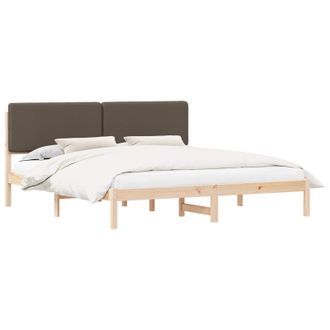 vidaXL Letto Con Testiera Rivestita Talpa 180 X 200 Cm Pino Massello Vidaxl