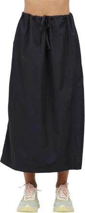 Alpha Studio Taffeta trekkoord rok - Dames - Midirokken - Blauw - L - Rokken