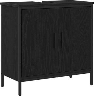 vidaXL Mueble para lavabo de baño Roble negro 60 x 30 x 60 cm vidaXL
