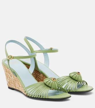 Valentino Garavani Coeur Royal leather wedge sandals