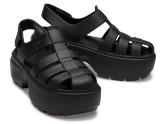 Crocs Stomp Fisherman Sandal Sandals Black : Mens 9 - Womens 11 Medium, Rubber
