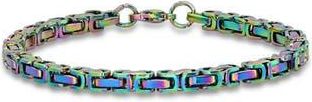 HMY Jewelry Mens Rainbow IP Stainless Steel Chain Bracelet in Multi at Nordstrom Rack