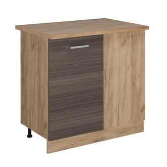 Vicco Armario De Esquina R-line, Gris Noble, 86 Cm, Et Roble