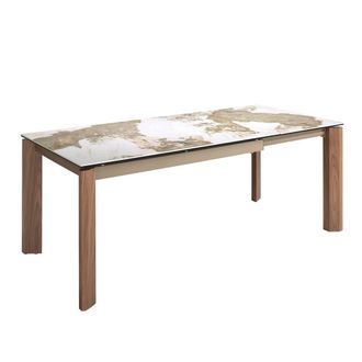 Angel Cerd&aacute; Rectangular Extendable Dining Table Porcelain Marble in White
