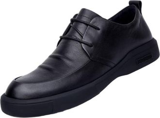 Generic Mens Leather Shoes Black Lace Up Breathable Soft Sole British Style Trendy Versatile Casual Business Shoes for Work Daily Professional Casual Occasion