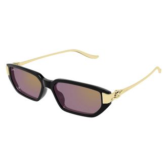 Cartier Rechthoekige Zonnebril - Dames - Accessoires - Zwart - Maat: 54 MM