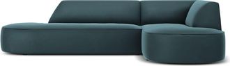 CXL by Christian Lacroix Sofá esquinero derecho 4 plazas de terciopelo azul